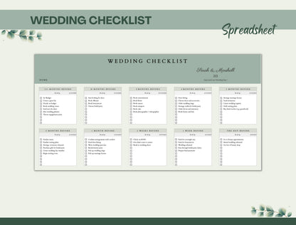 Digital Wedding Planner Spreadsheet