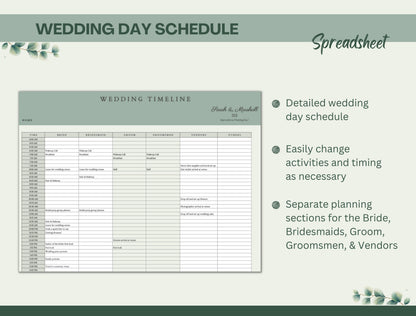 Digital Wedding Planner Spreadsheet