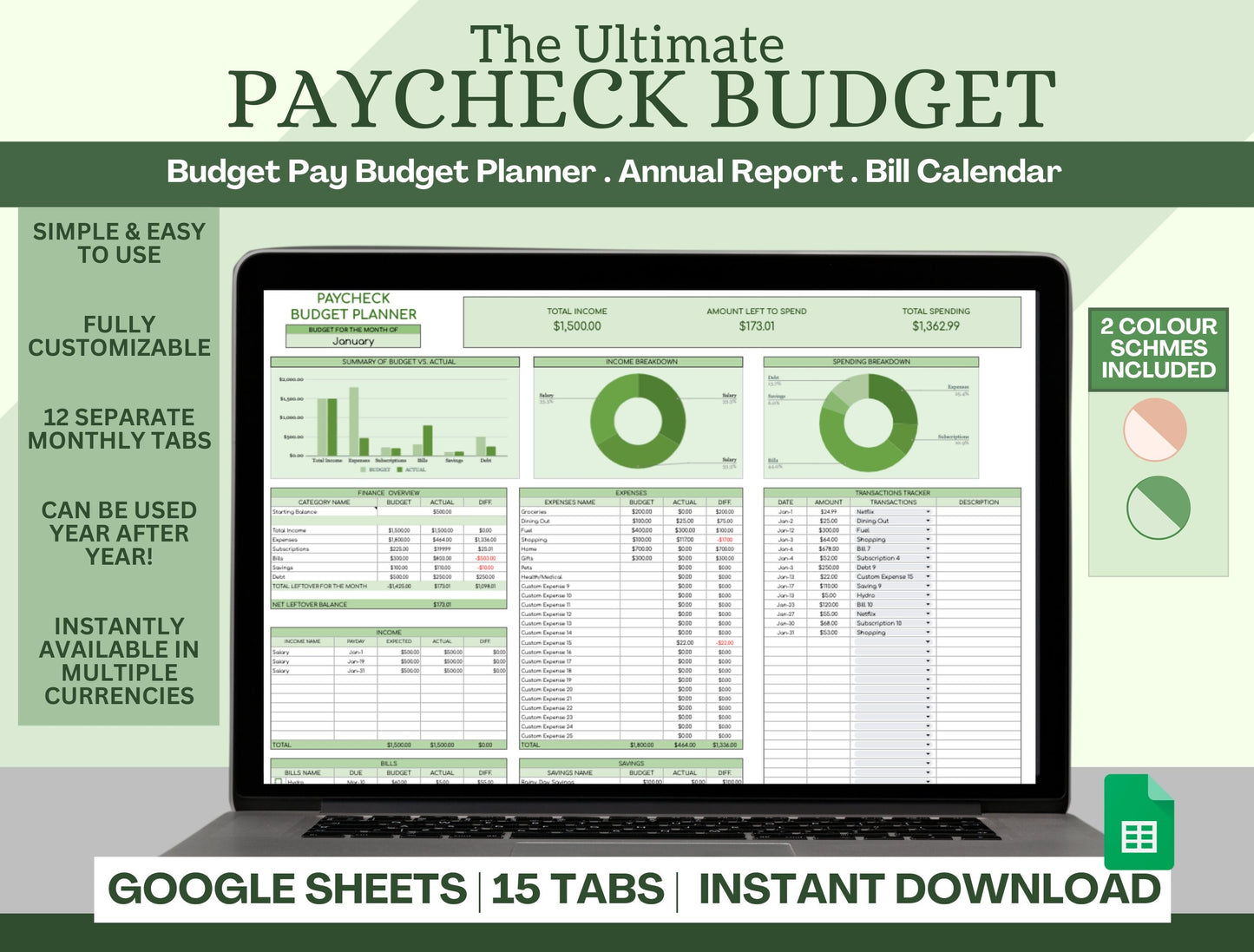 Paycheck Budget Template