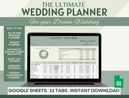 Digital Wedding Planner Spreadsheet